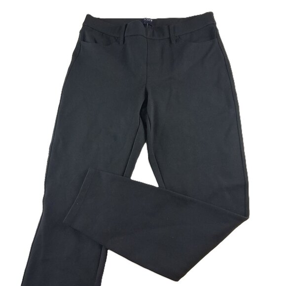 J.Crew Gigi Pull-On Ponte Knit Pants Women's Size 8 Black Mid Rise Leggings - Picture 1 of 8